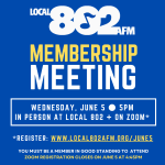 Local 802 Membership Meeting (June 5, 2024)