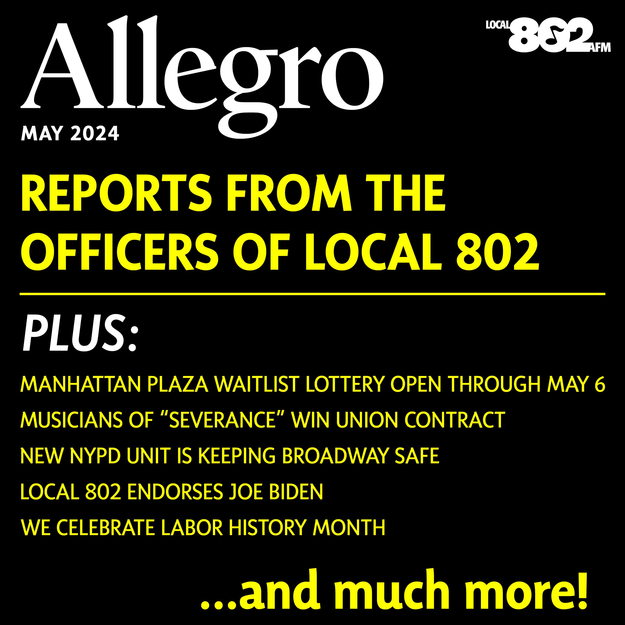 Read the latest issue of Allegro Local 802 AFM