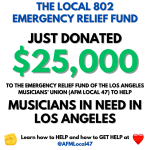 Local 802 Emergency Relief Fund donates $25K to L.A. musicians in need